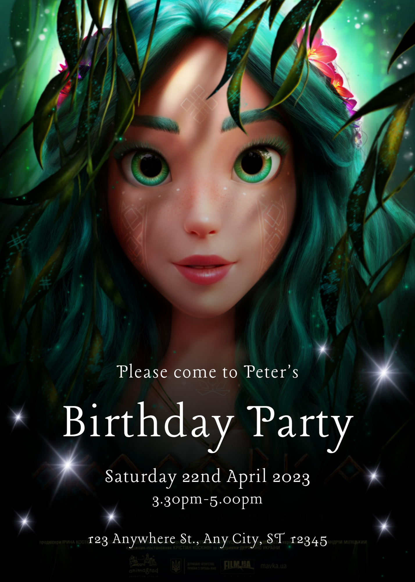 Mavka The Forest Song Birthday Invitation Template