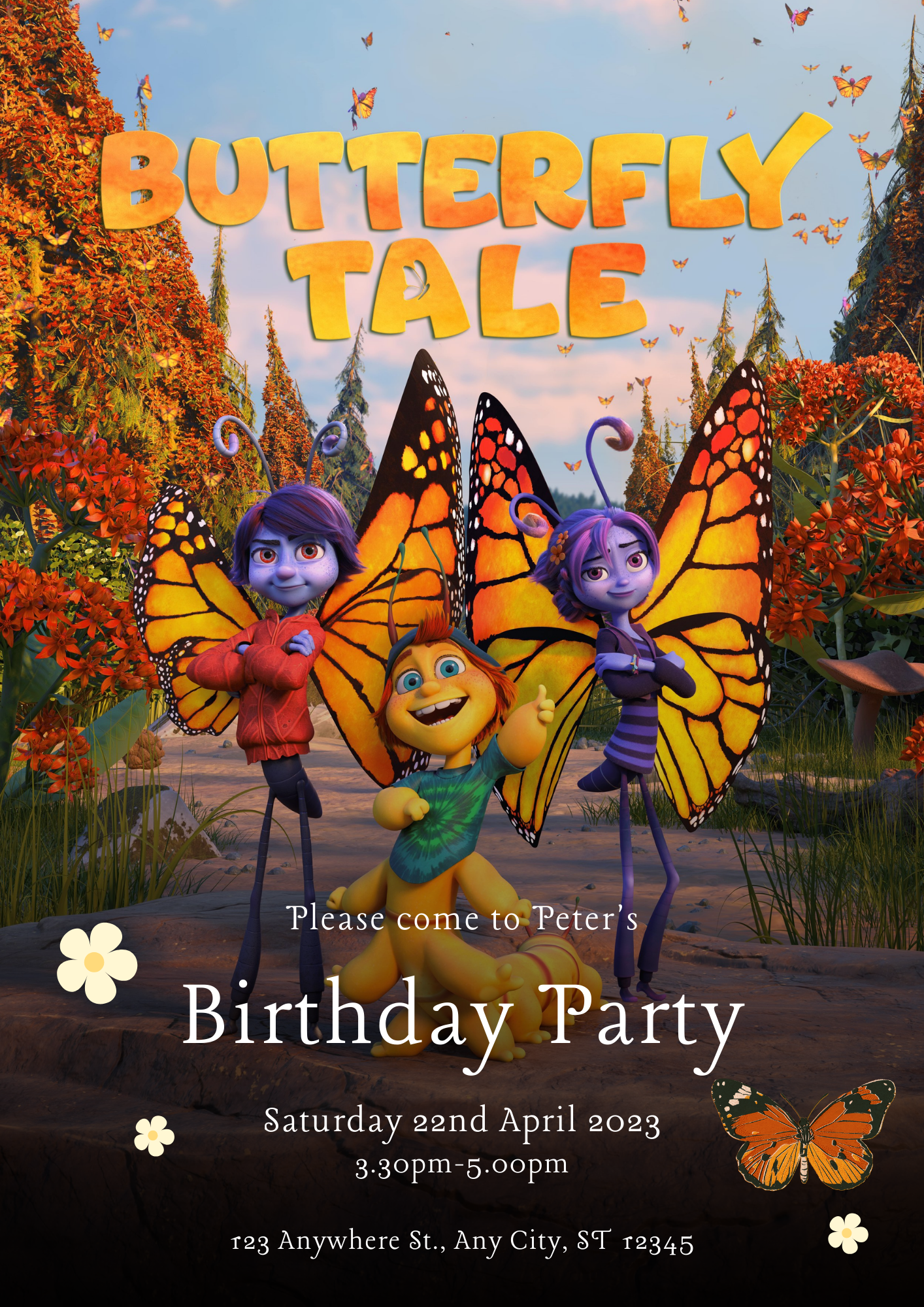 Butterfly Tale Birthday Invitation Template