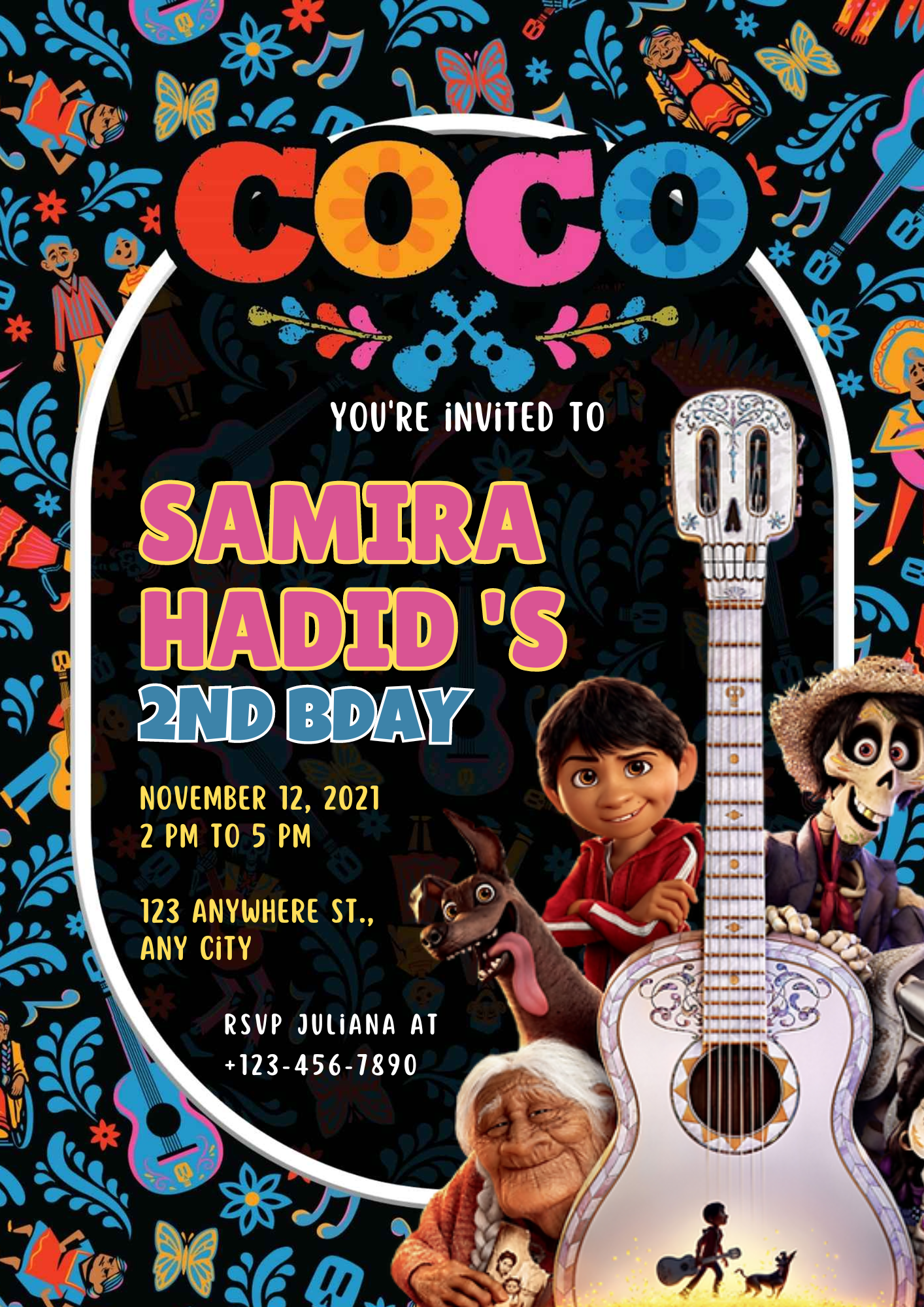 Coco Birthday Invitation Template