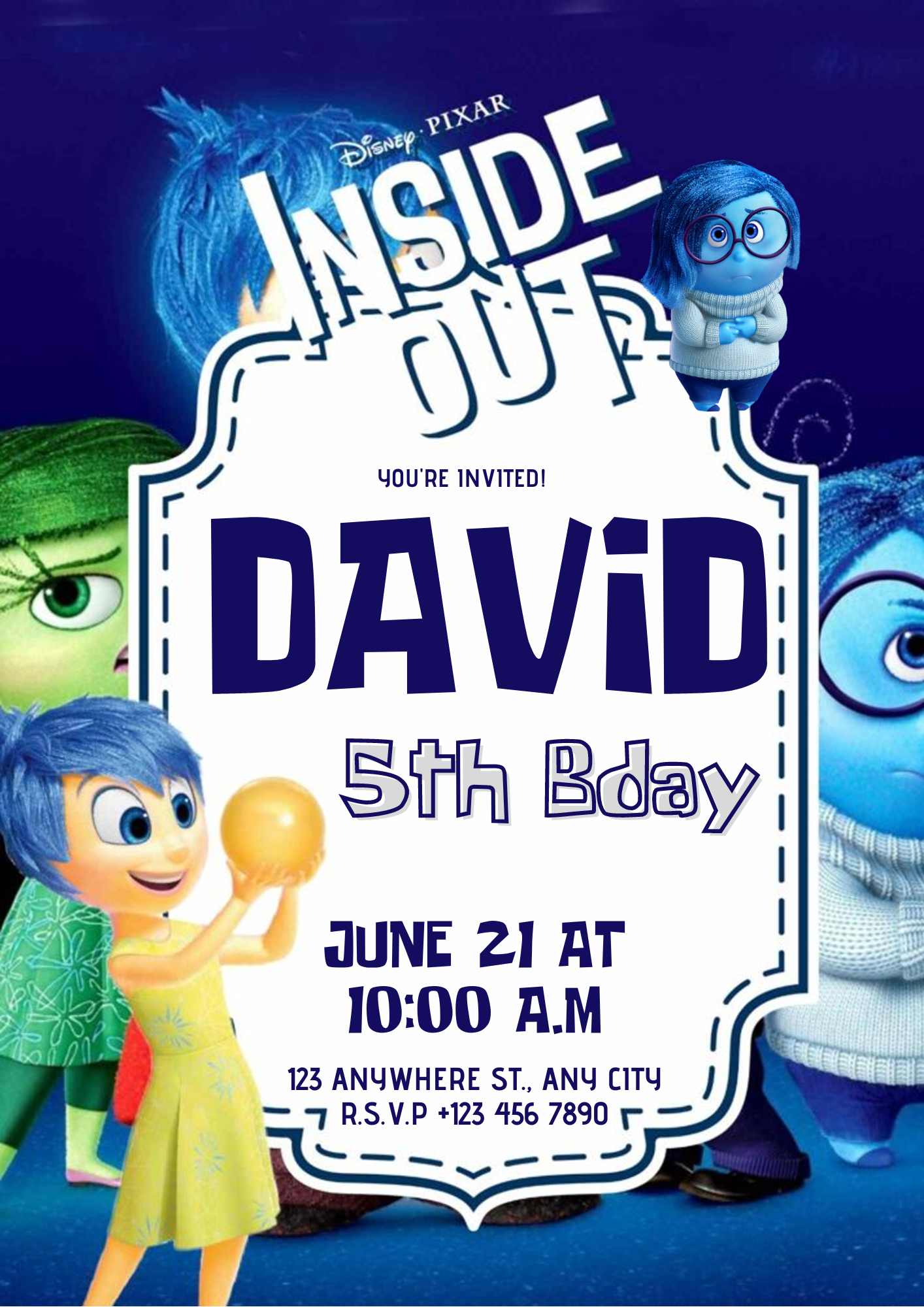 Inside Out Birthday Invitation Template