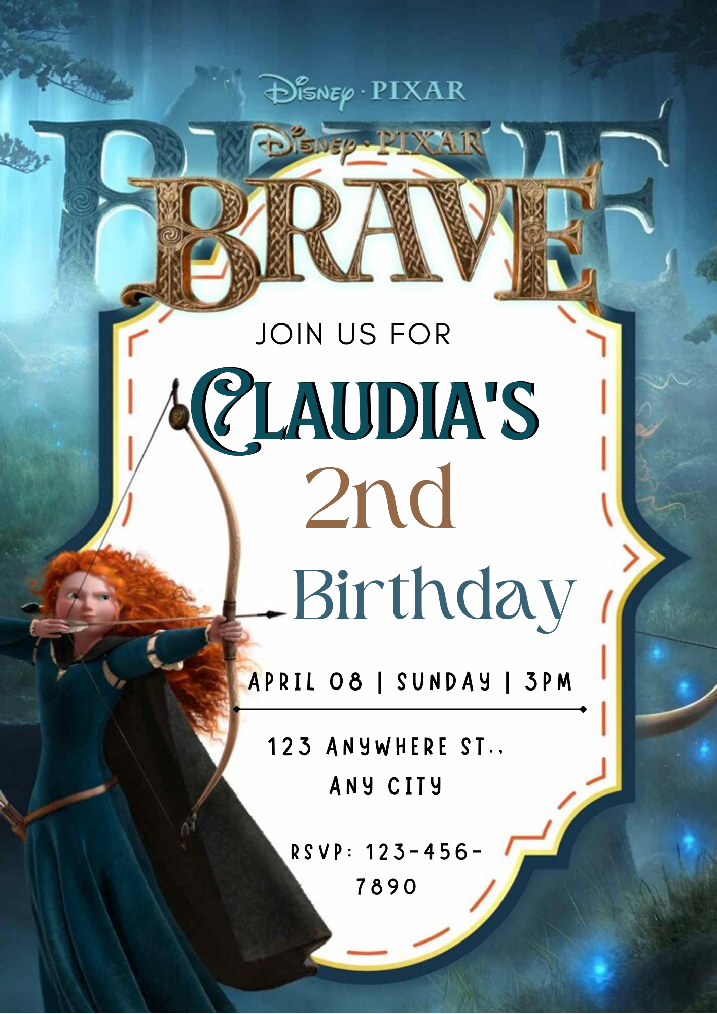 Brave Birthday Invitation Template