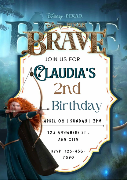 Brave Birthday Invitation Template - CreativeRino