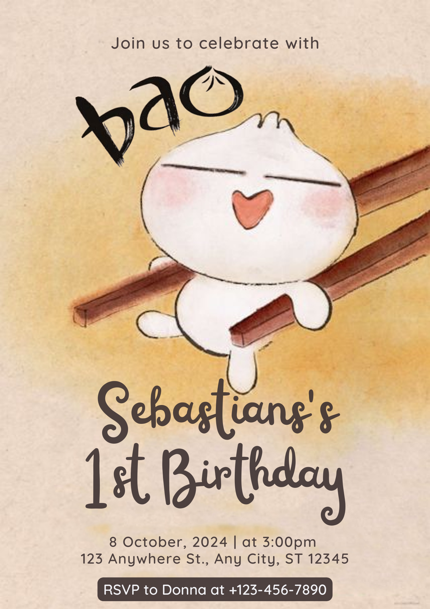 Bao Birthday Invitation Template