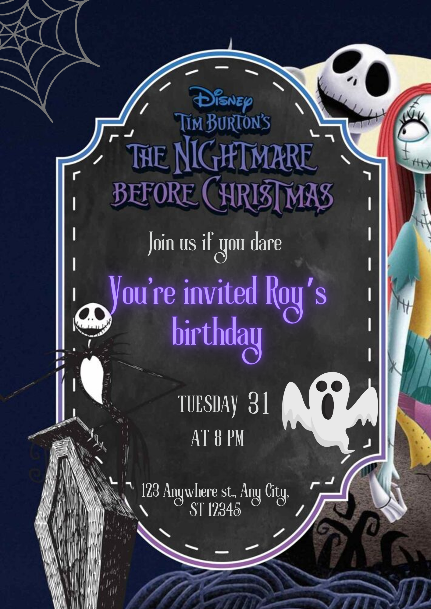 The Nightmare Before Christmas Birthday Invitation Template