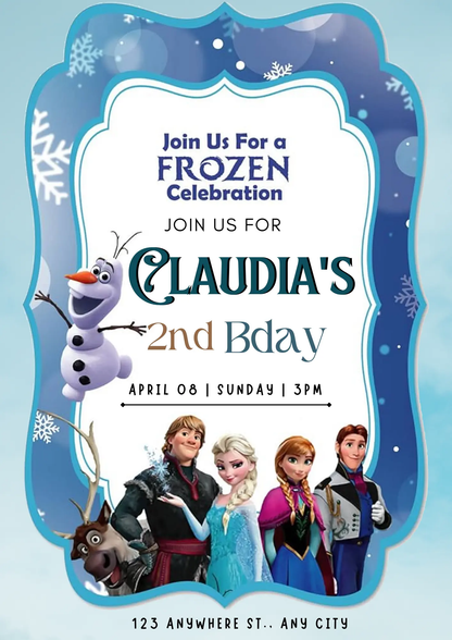 Frozen Birthday Invitation Template - CreativeRino