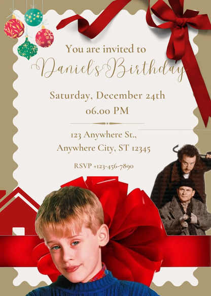 Home Alone Birthday Invitation Template - CreativeRino