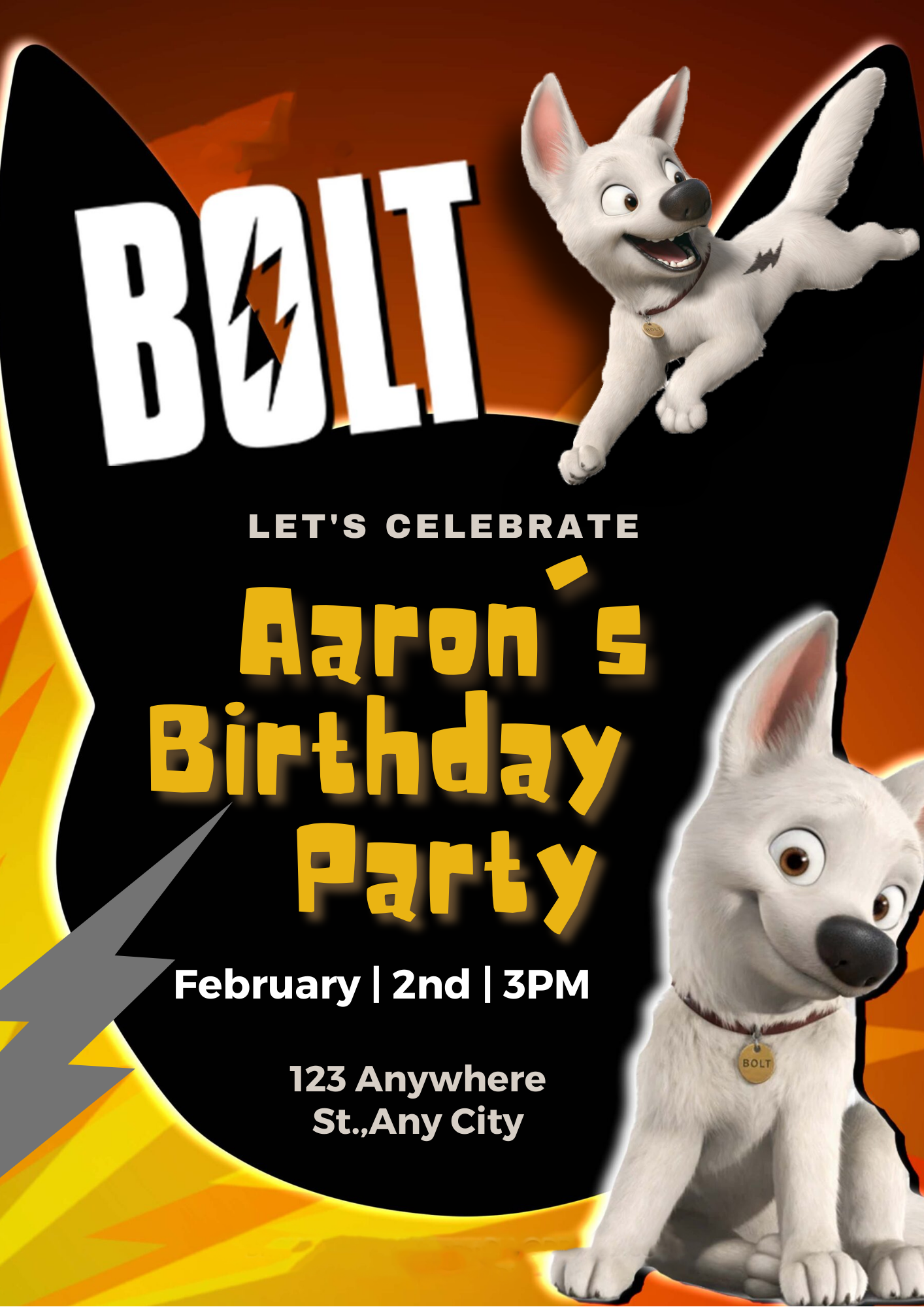 Bolt Birthday Invitation Template