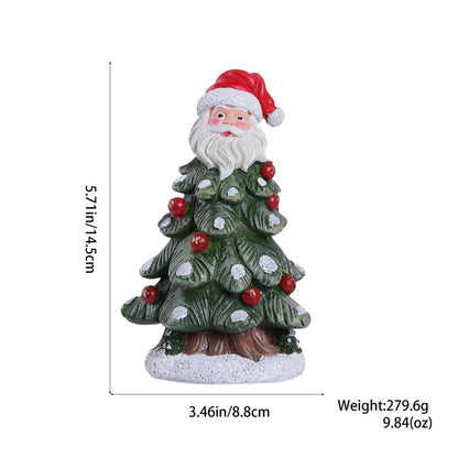 Handcrafted Resin Christmas Tree Figurine | Desktop Holiday Scene Decoration & Gift