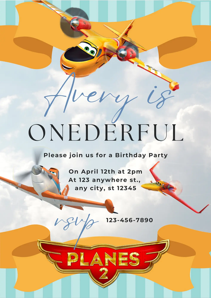 Planes Birthday Invitation Template - CreativeRino