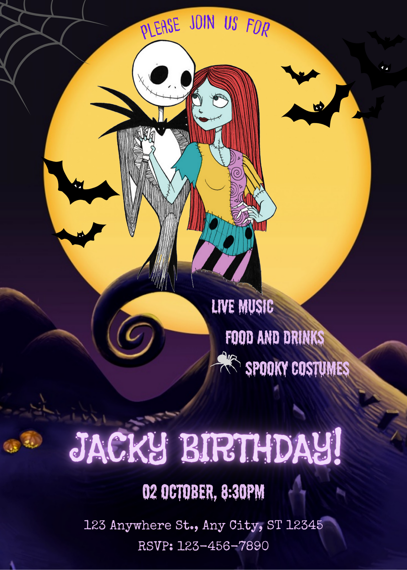 The Nightmare before Christmas Birthday Invitation Template