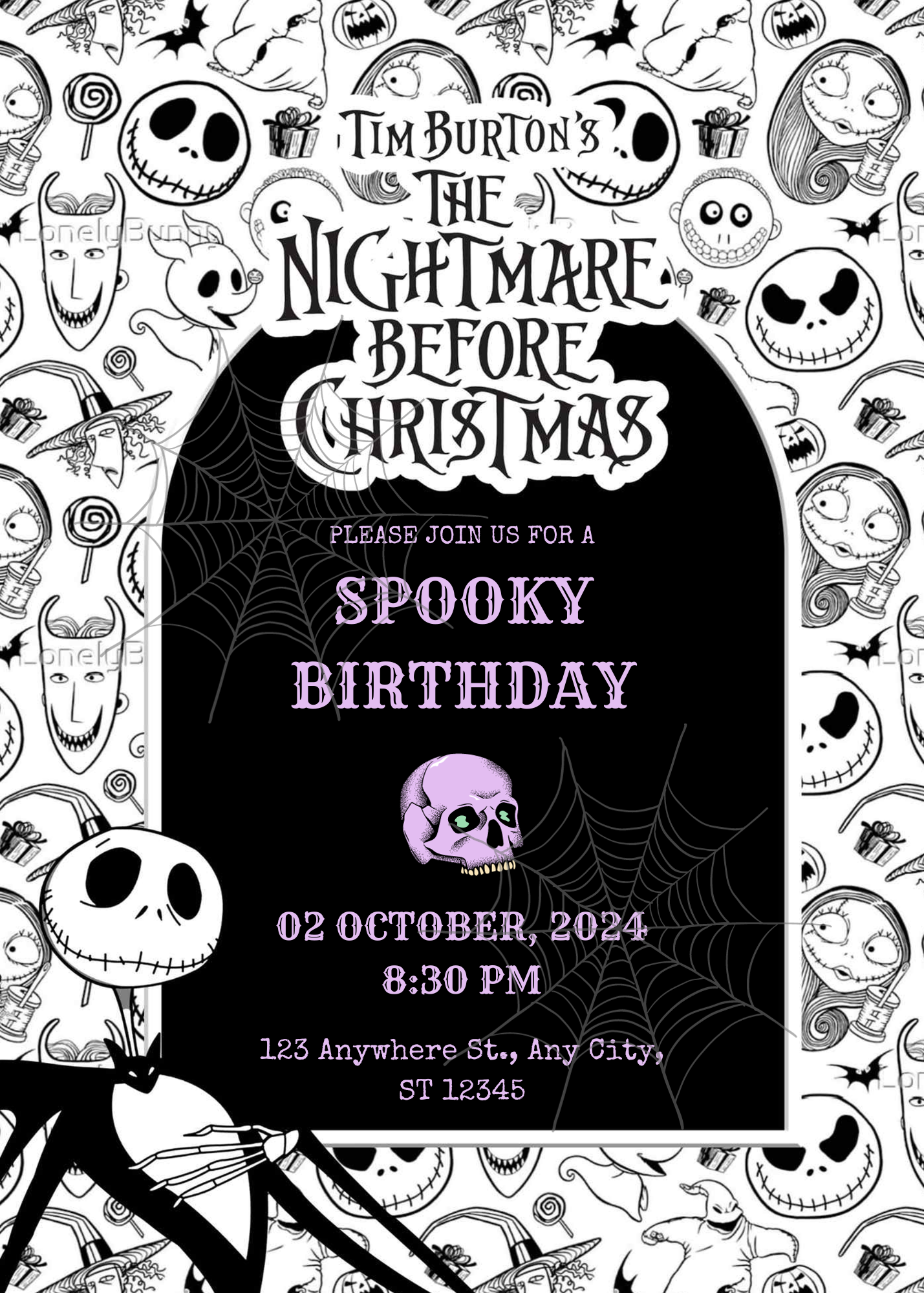 The Nightmare before Christmas Birthday Invitation Template