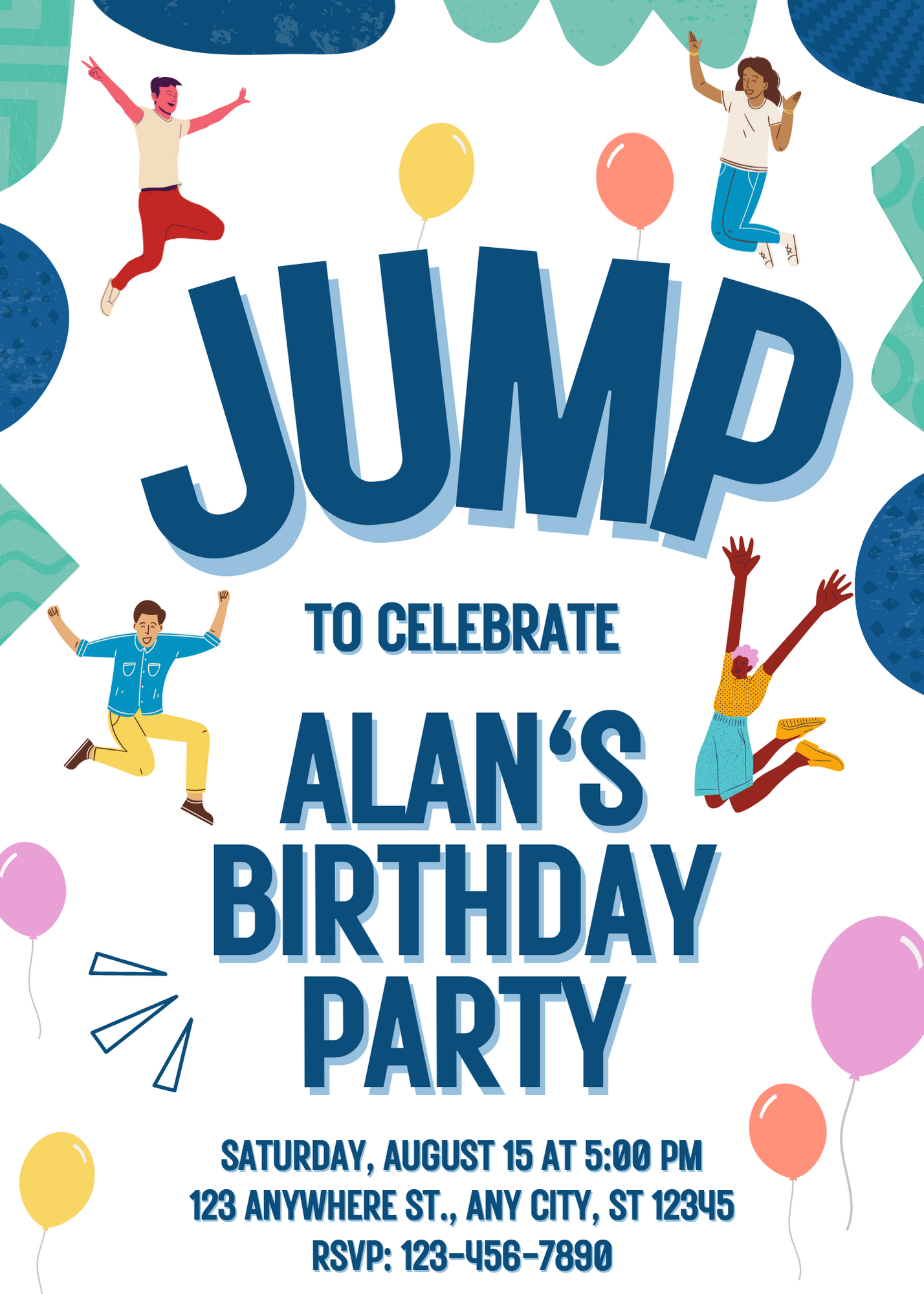 Jump Birthday Invitation Template