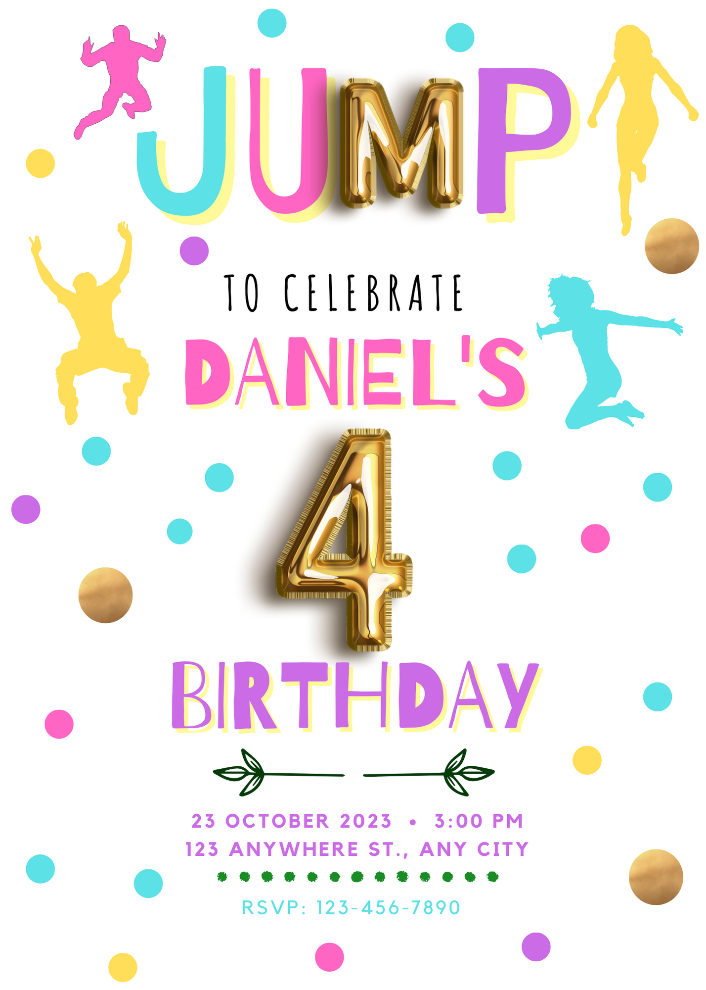 Jump Birthday Invitation Template