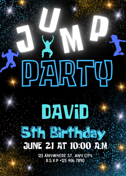 Jump Birthday Party Invitation Template - CreativeRino