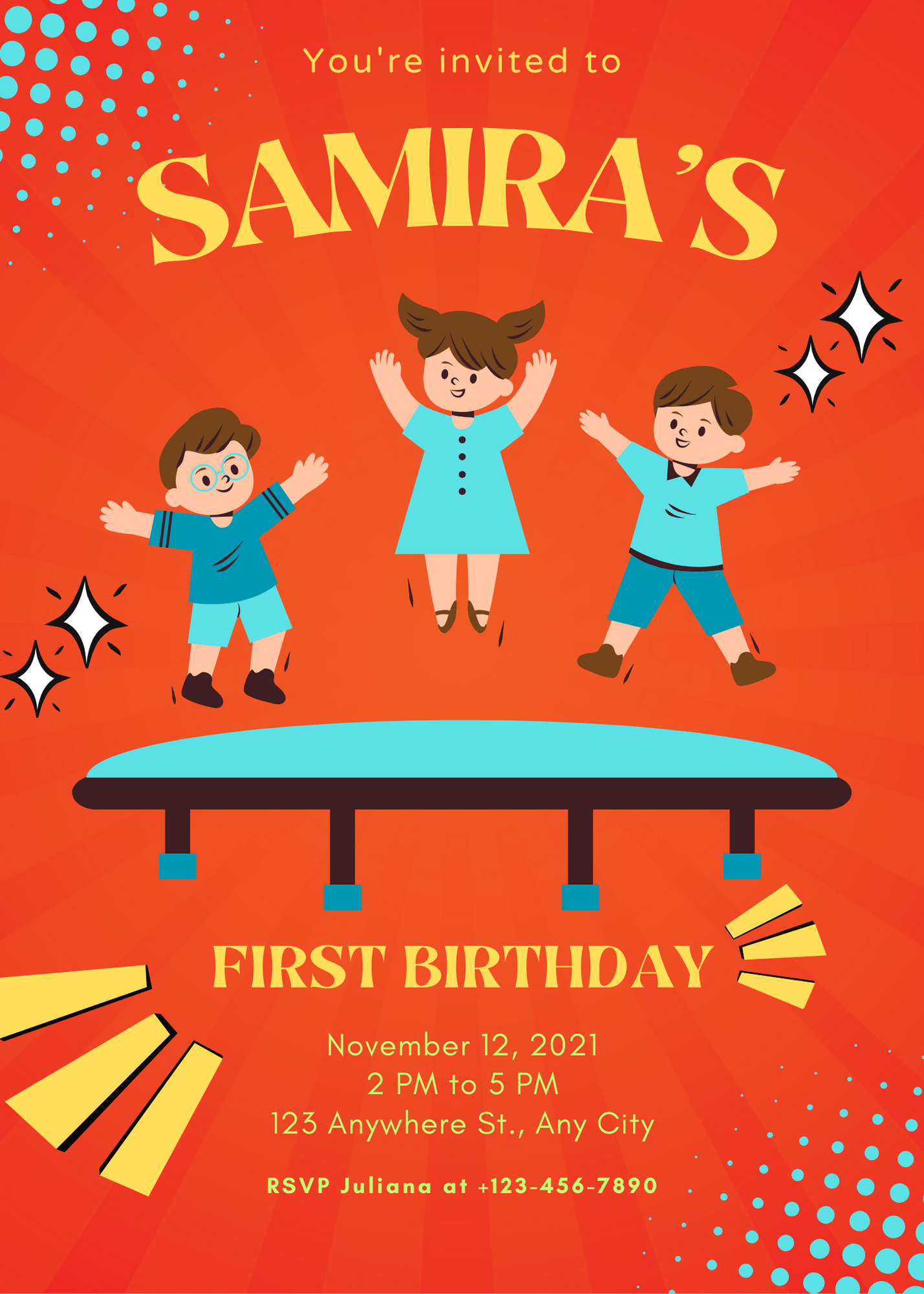 Trampoline Birthday Invitation Template