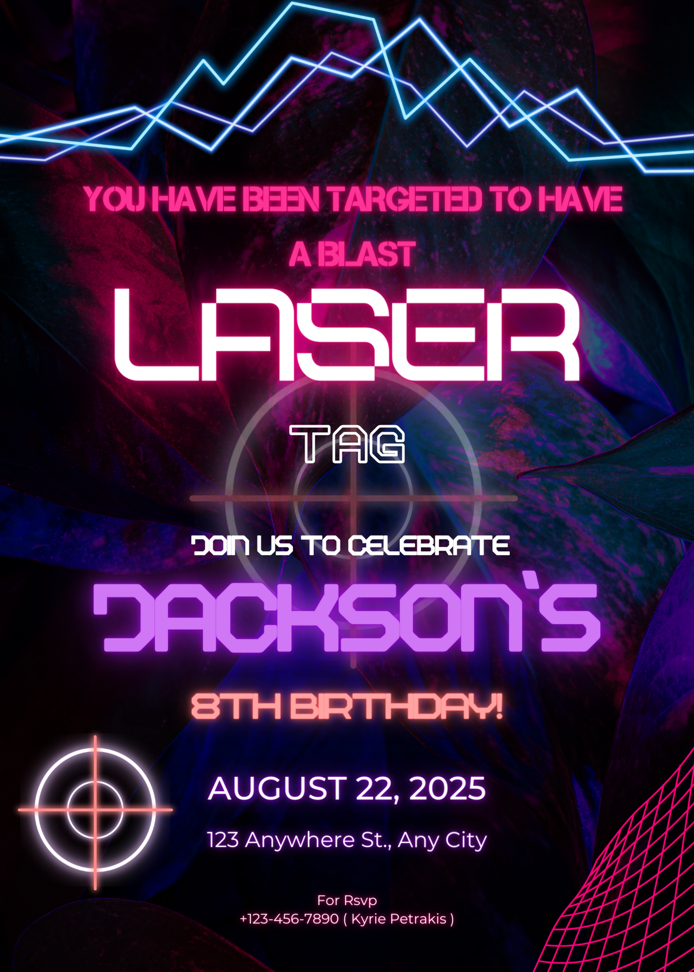 Laser Gaming Birthday Invitation Template