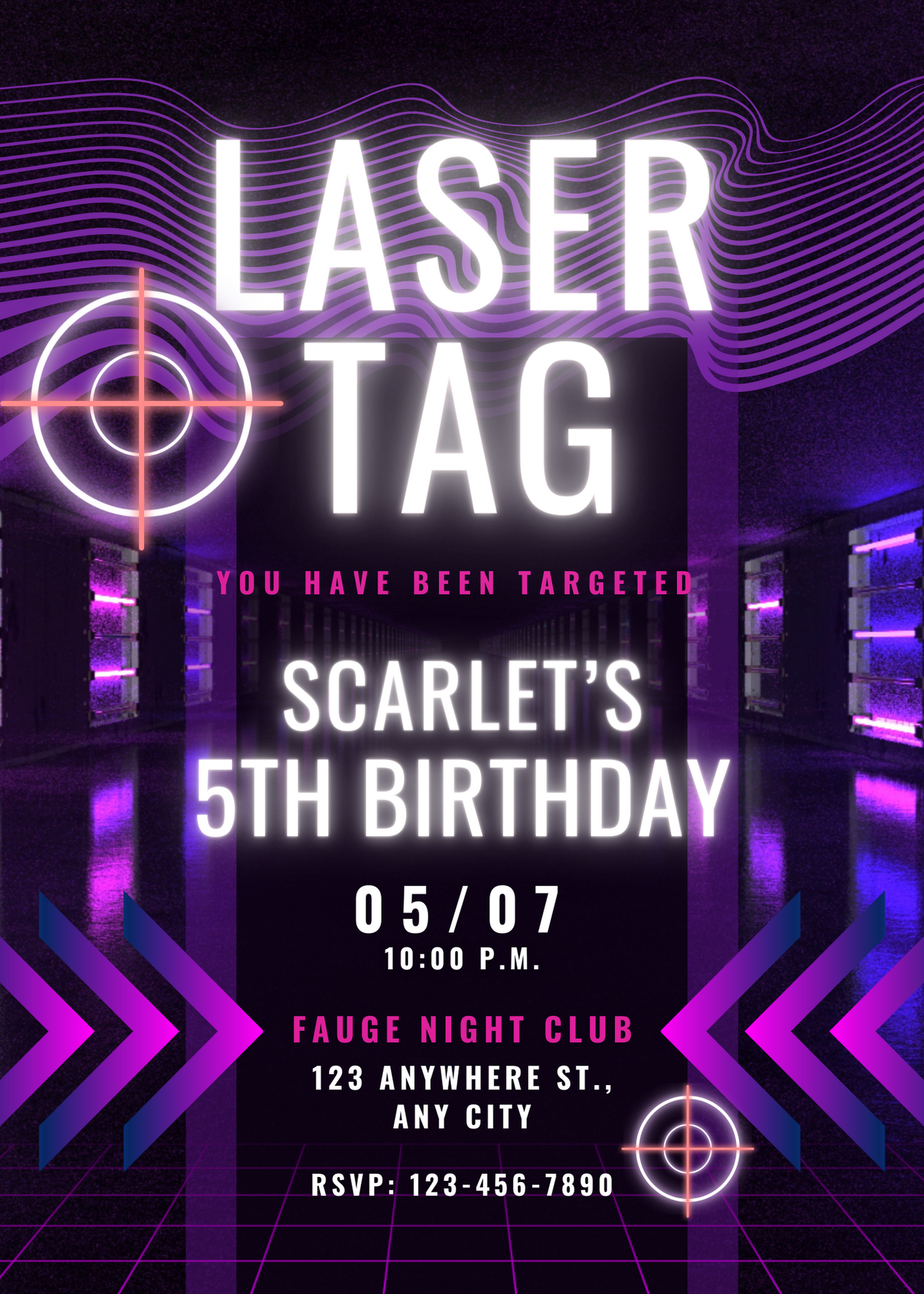 Laser Tag Gaming Birthday Invitation Template