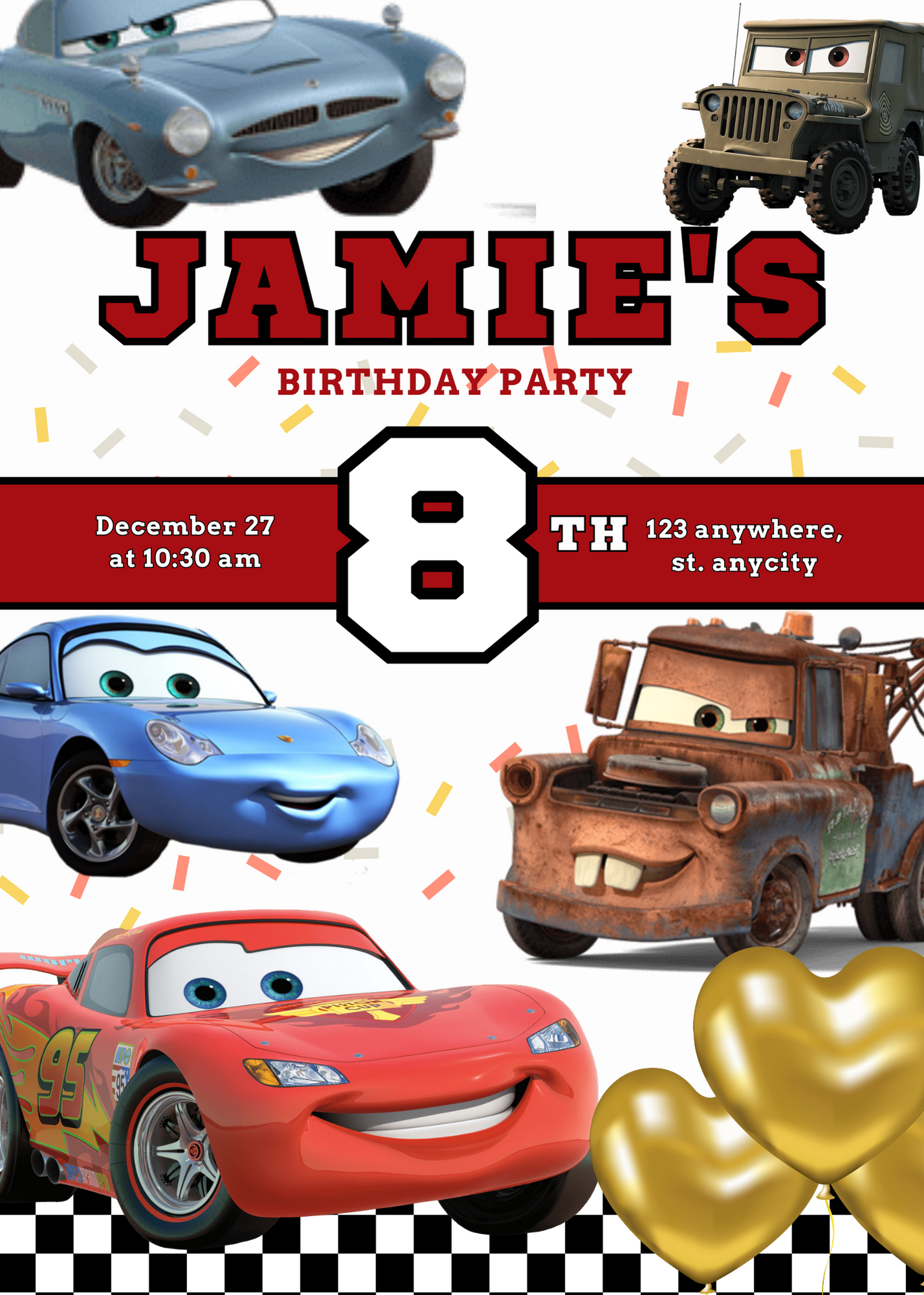 Cars Birthday Invitation Template | Lightning McQueen Invite