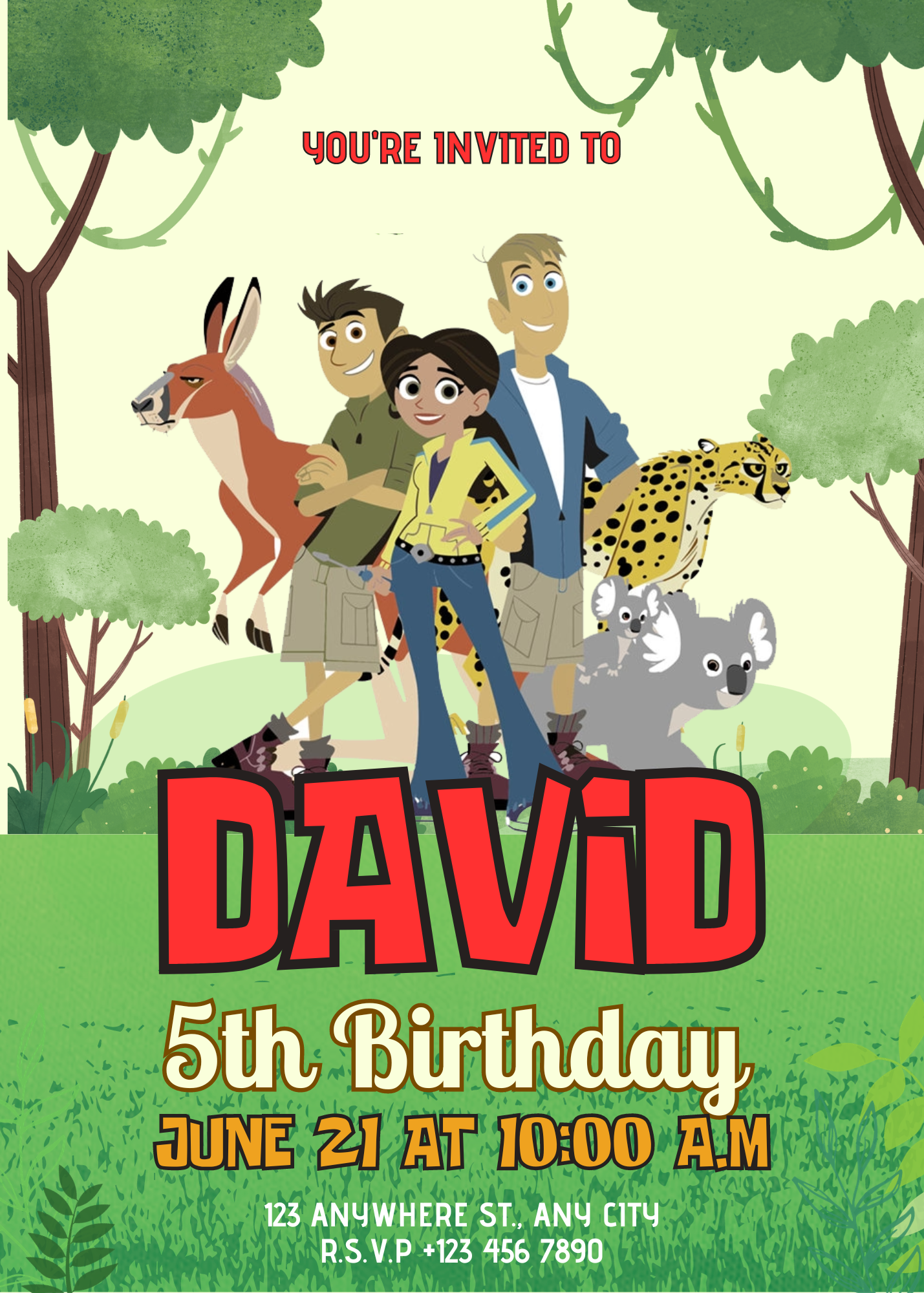 Wild Kratts Birthday Invitation Template