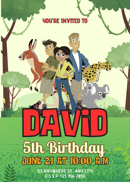 Wild Kratts Birthday Invitation Template - CreativeRino