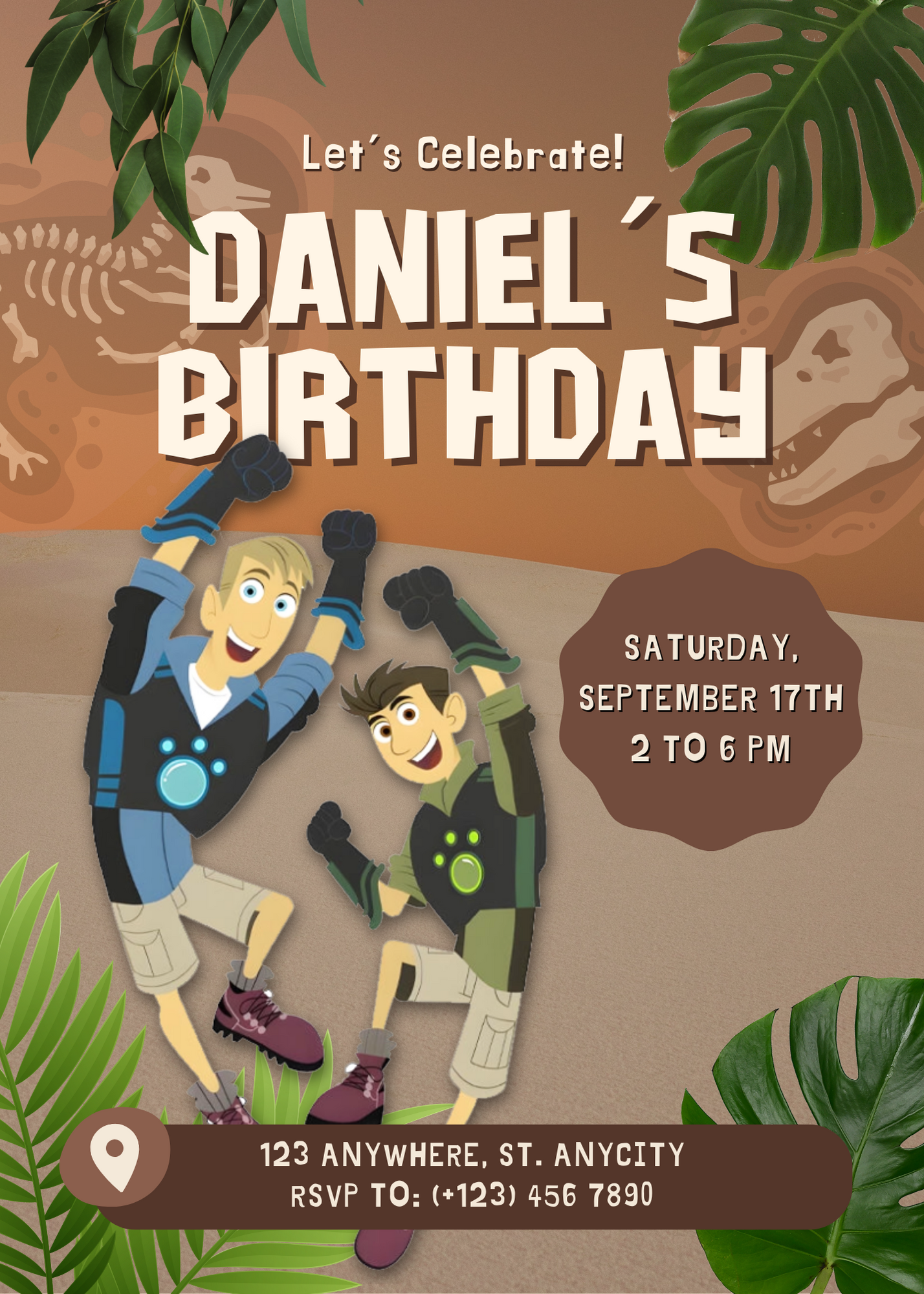 Wild Kratts Birthday Invitation Template