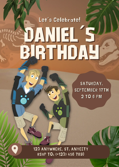 Wild Kratts Birthday Invitation Template - CreativeRino