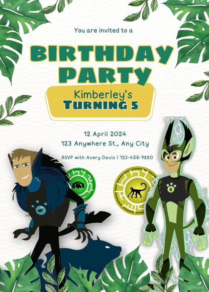 Wild Kratts Birthday Invitation Template - CreativeRino