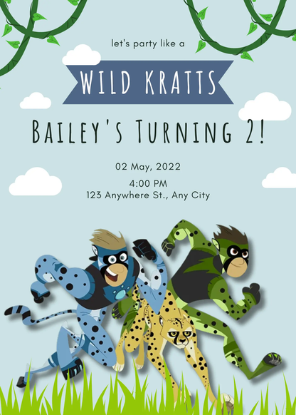 Wild Kratts Birthday Invitation Template - CreativeRino