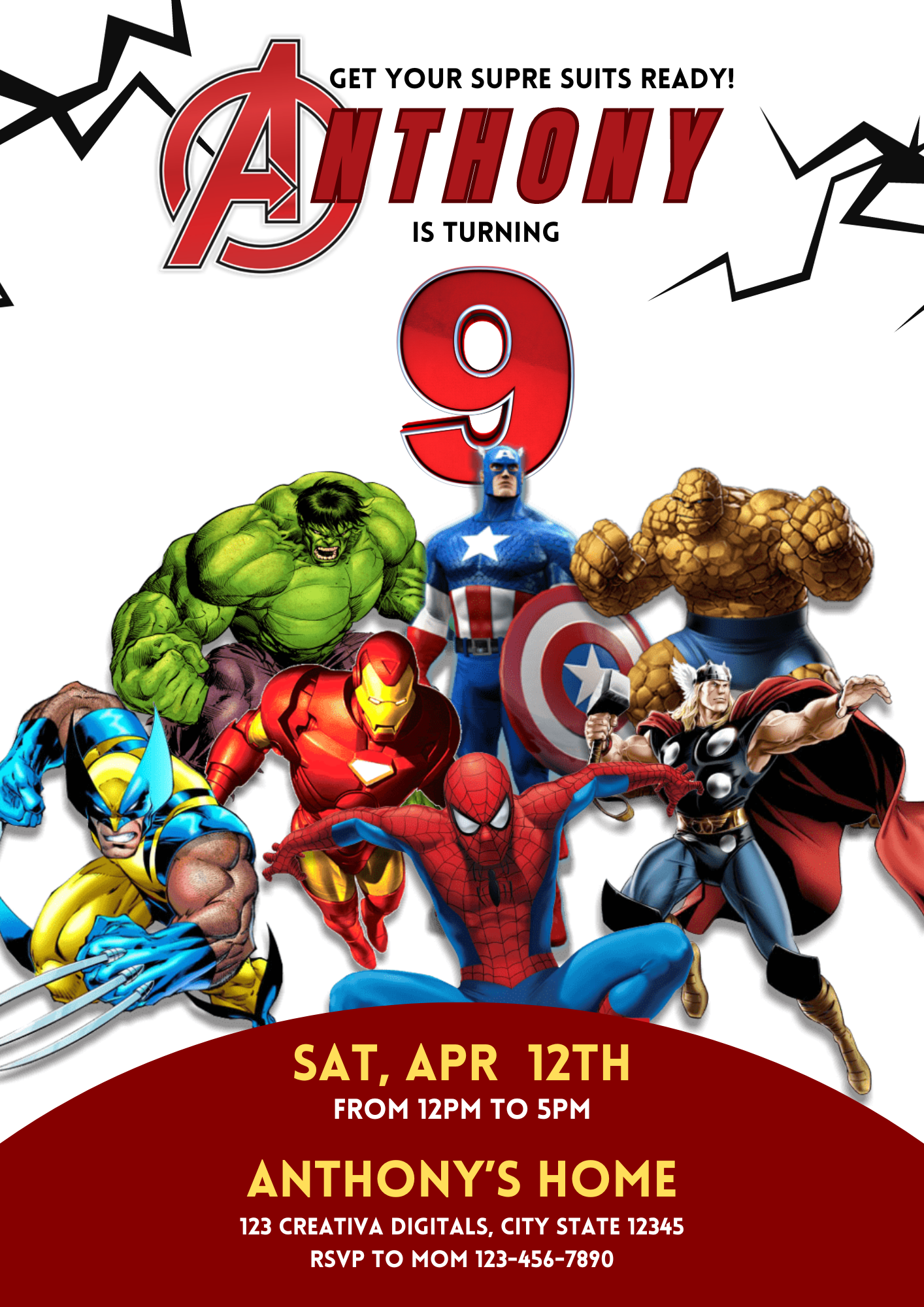 Avengers Birthday Invitation Template | Superhero Invite