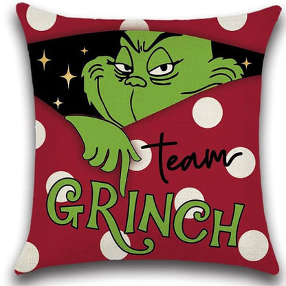 'Merry Grinchmas' Greentown Christmas Pillow Cover | Festive Grinch Sofa Cushion Case & Holiday Home Decor eprolo