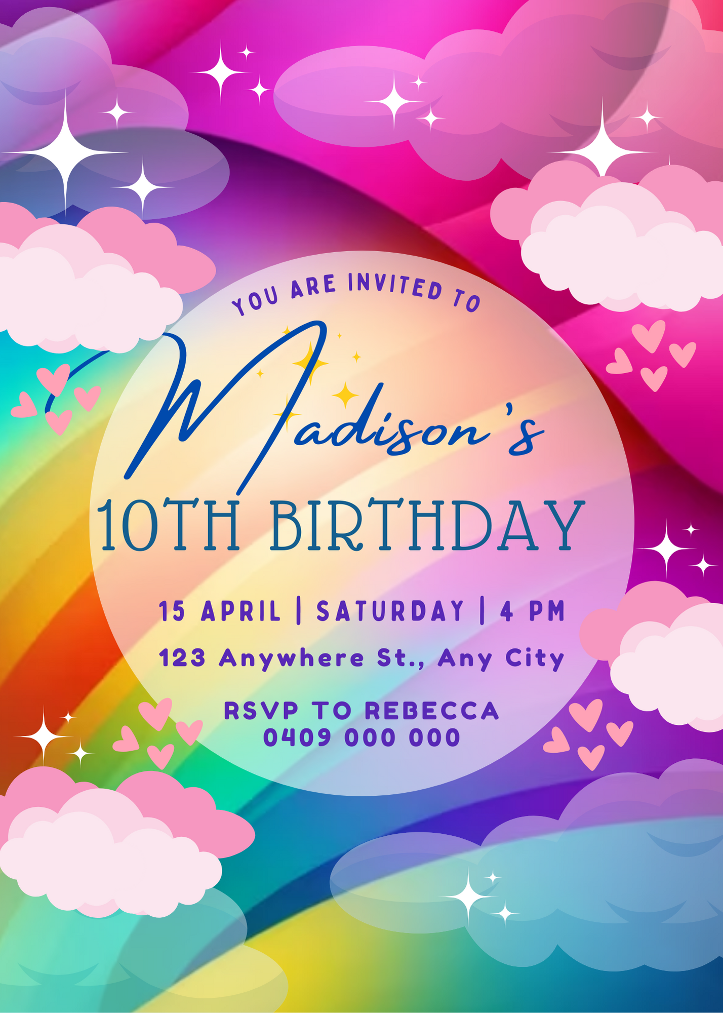 Tie Bye Birthday Invitation Template