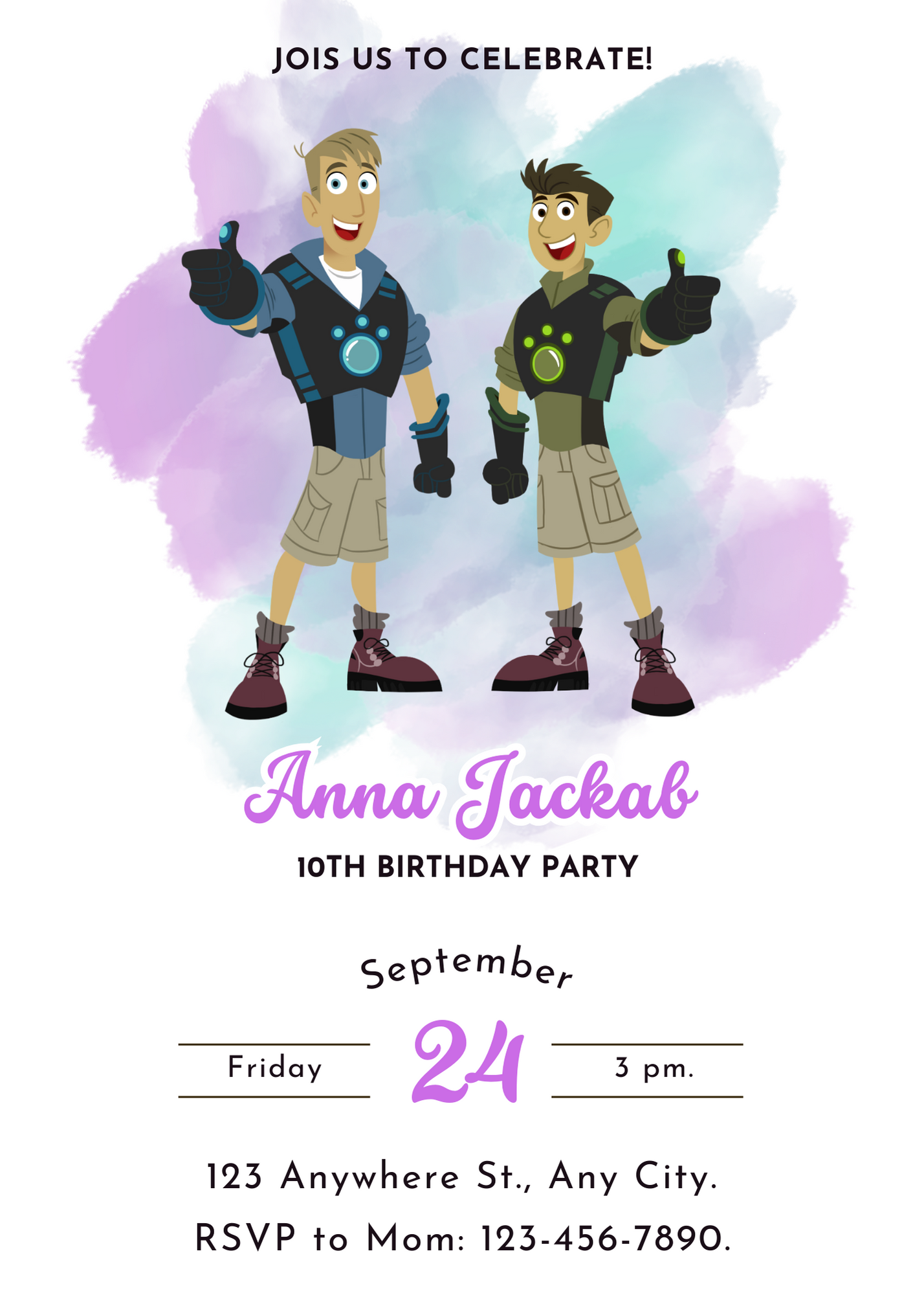 Wild Kratts Birthday Invitation Template