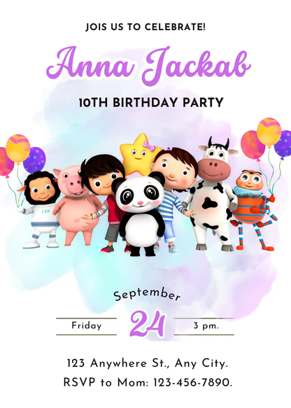 Little Baby Bum Birthday Invitation Template - CreativeRino