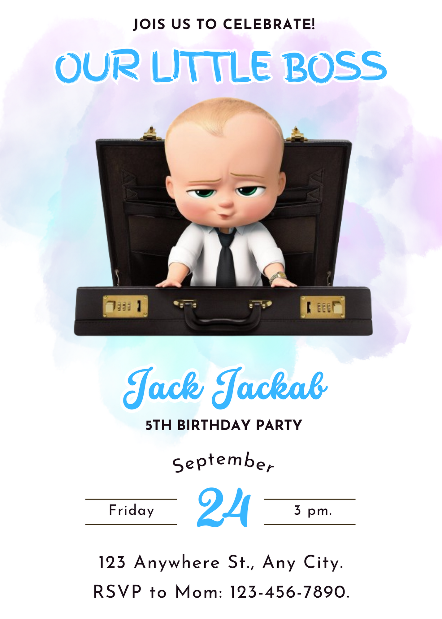 Boss Baby Birthday Invitation Template