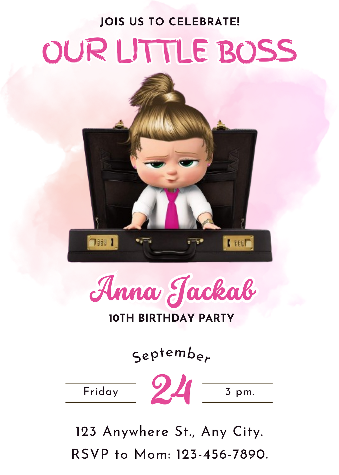 Boss Baby Birthday Invitation Template