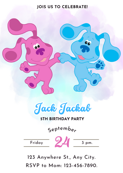 Blue's Clues Birthday Invitation Template - CreativeRino