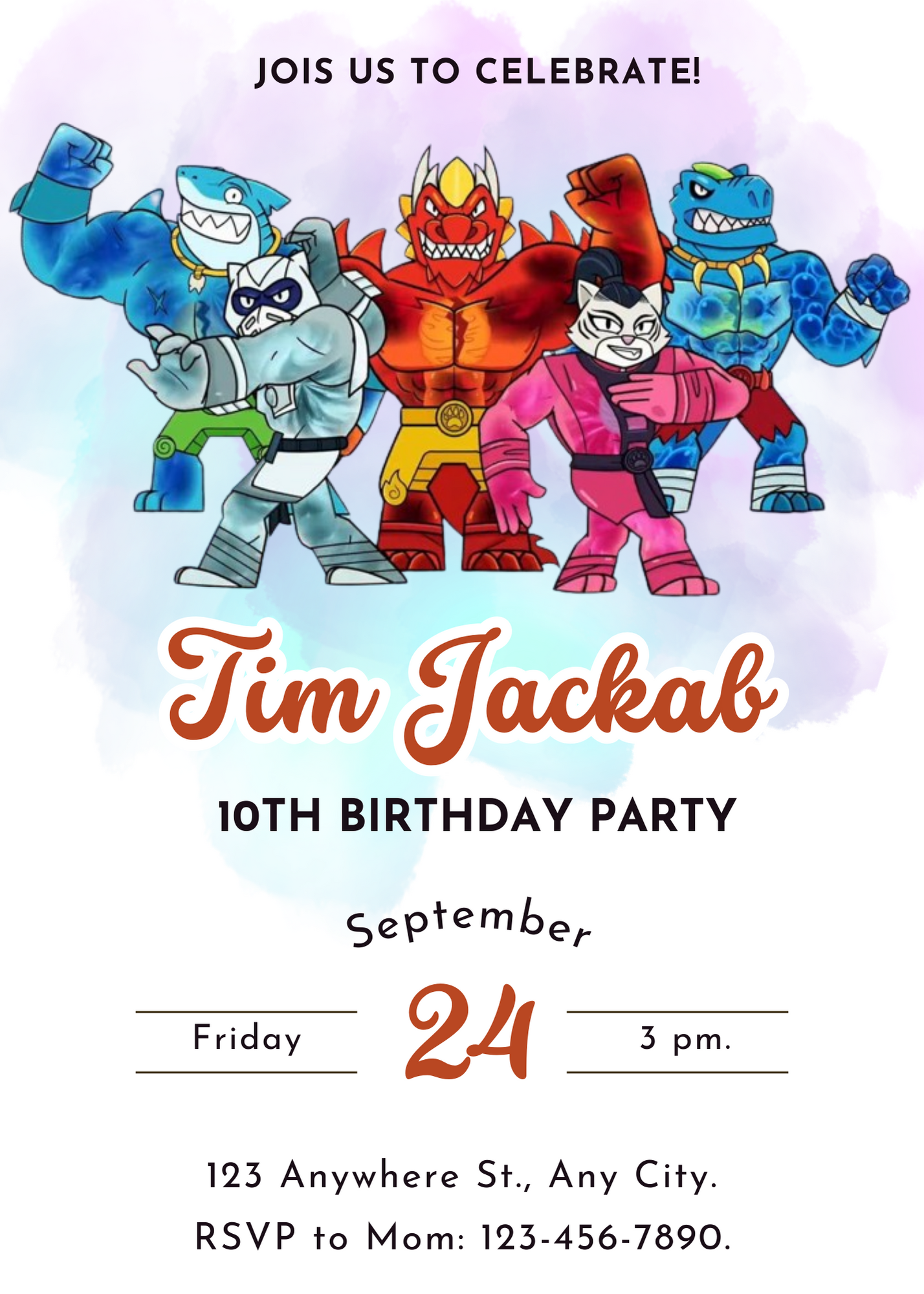 Goo Jit Zu Birthday Invitation Template