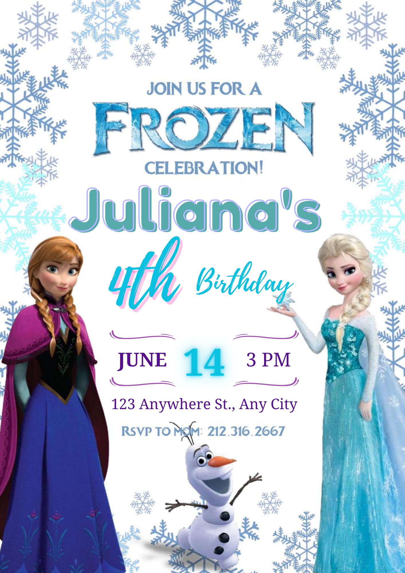 Frozen Birthday Invitation Template