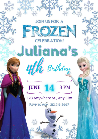 Frozen Birthday Invitation Template - CreativeRino