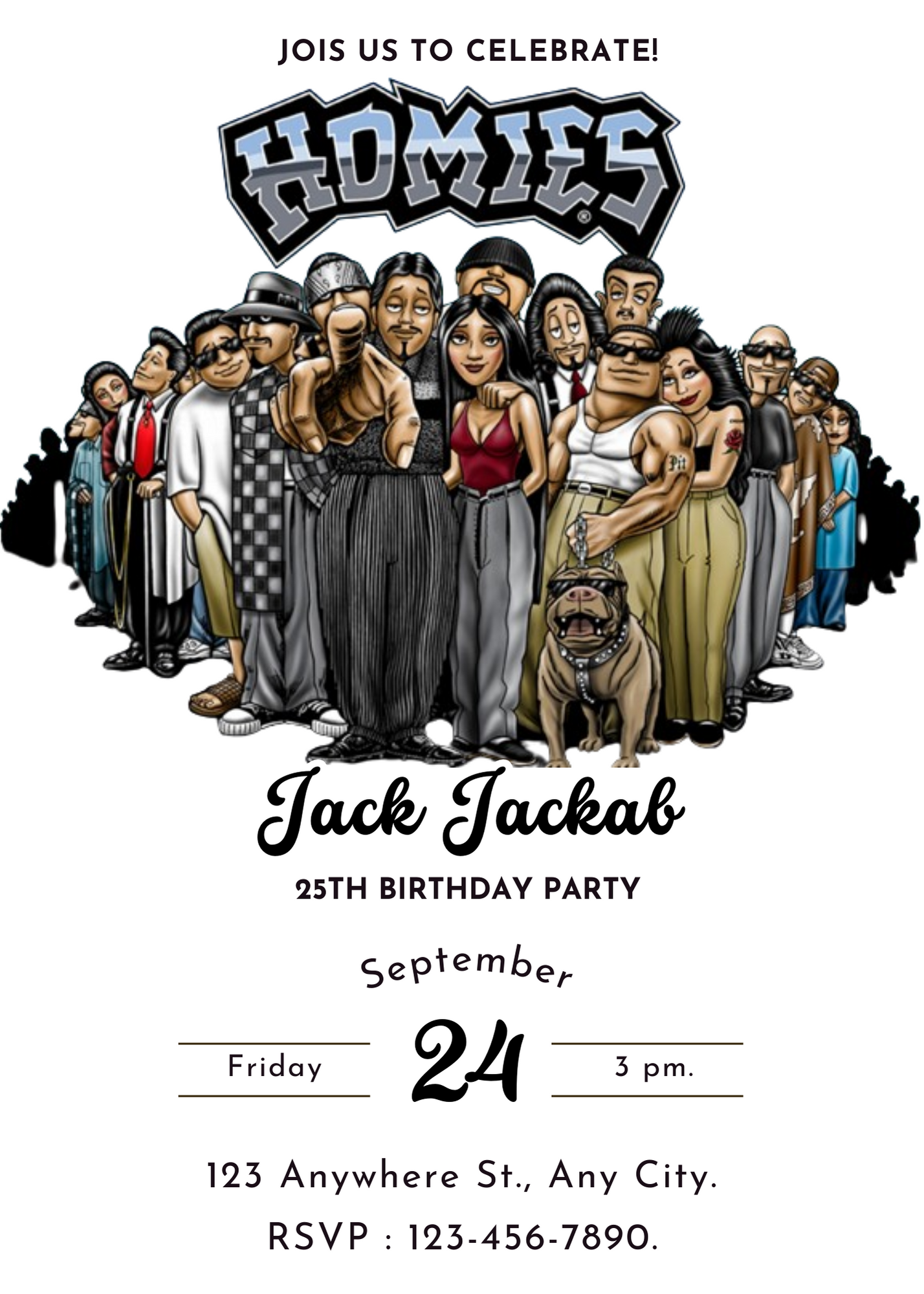 Cholo Homies Birthday Invitation Template