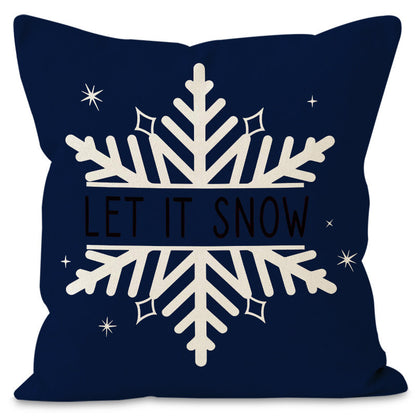 Christmas Tree & Snowflake Printed Pillow Cover | Rustic Linen Cushion Case for Holiday Party & Sofa Decor eprolo