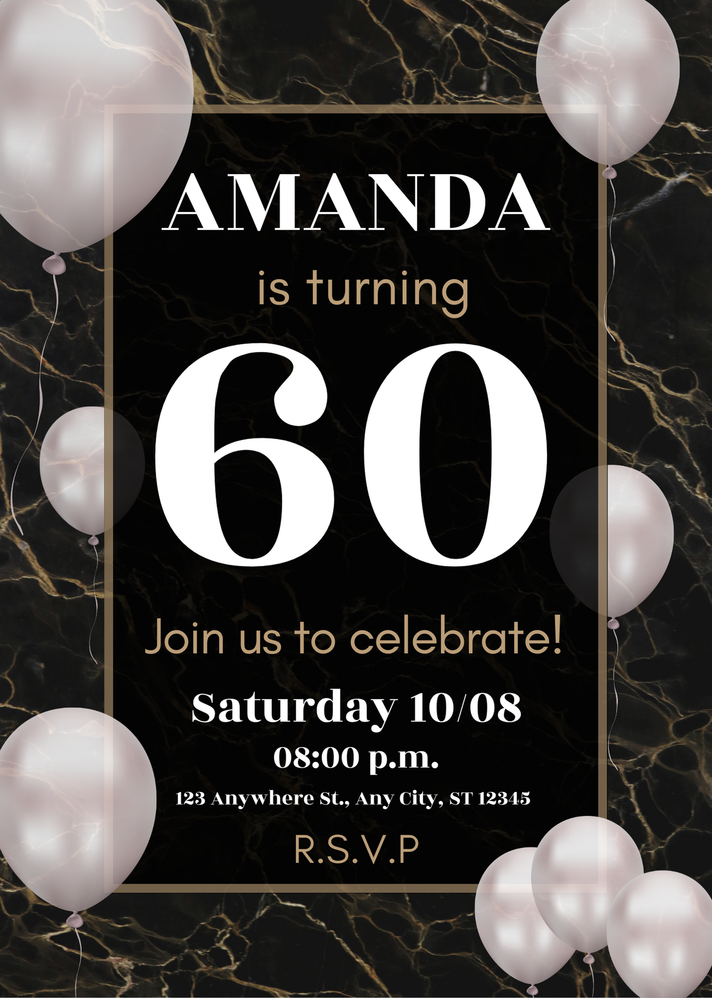 60th Birthday Invitation Template