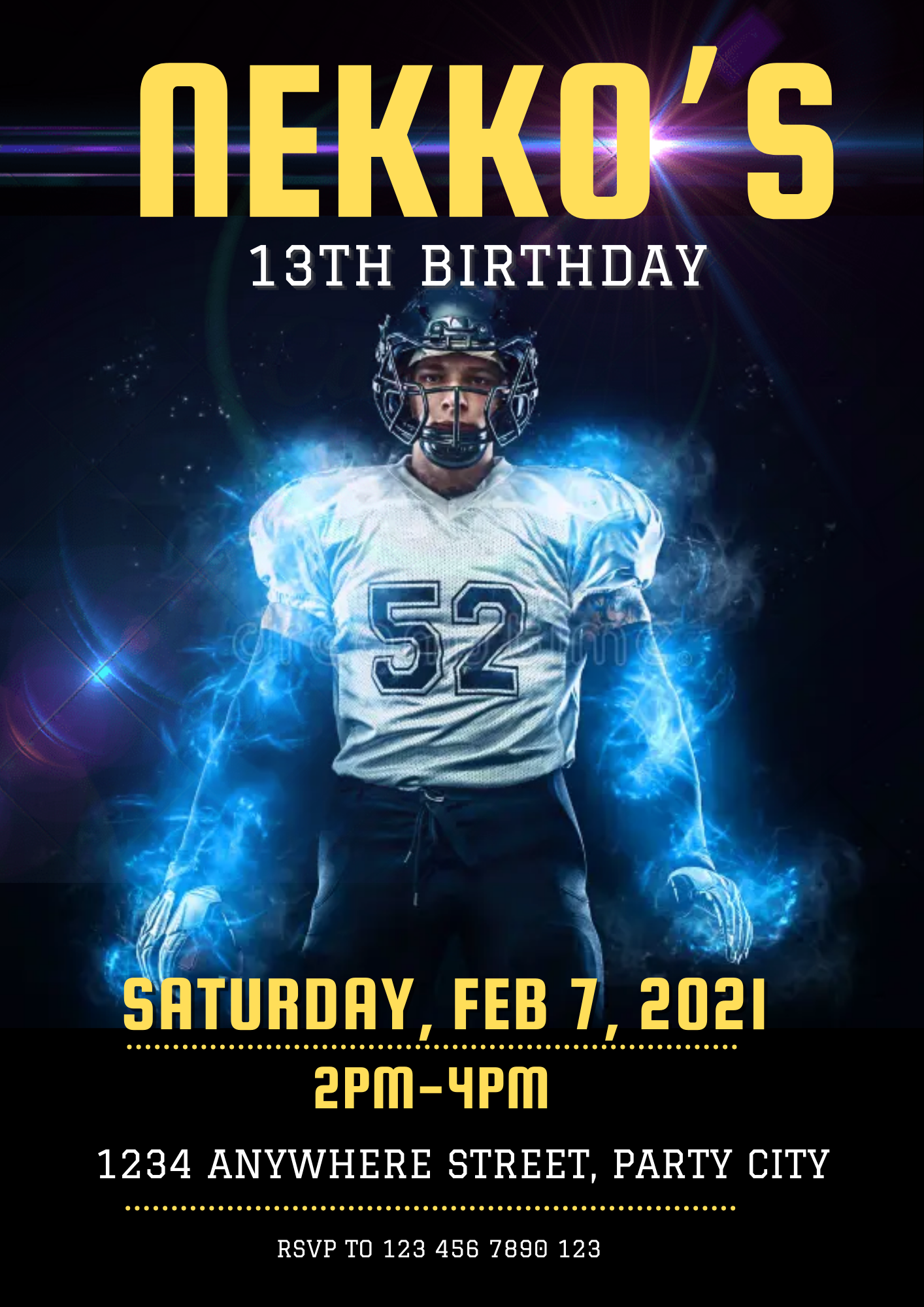 NFL Football Raiders Birthday Invitation Template