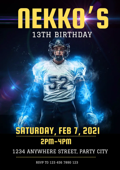 NFL Football Raiders Birthday Invitation Template - CreativeRino