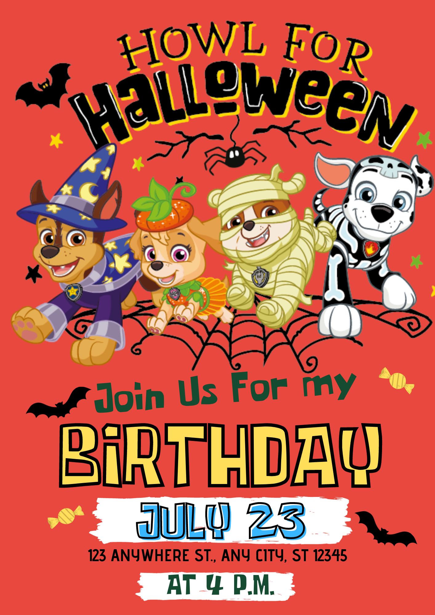 Paw Patrol Birthday Invitation Template