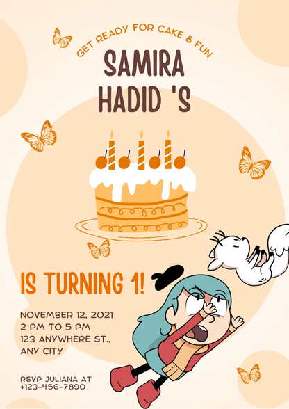 Hilda Birthday Invitation Template - CreativeRino