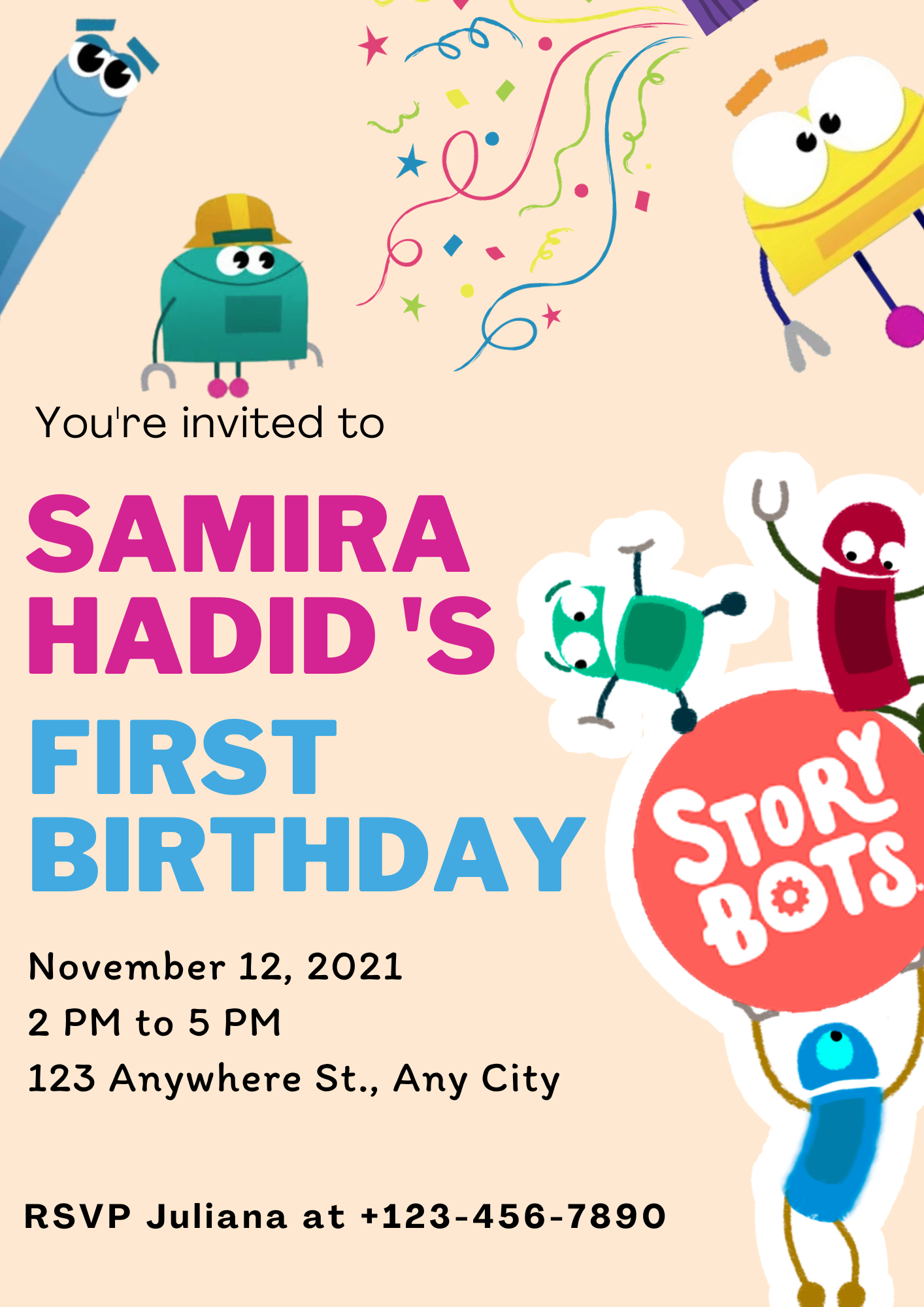 Numberblocks Birthday Invitation Template