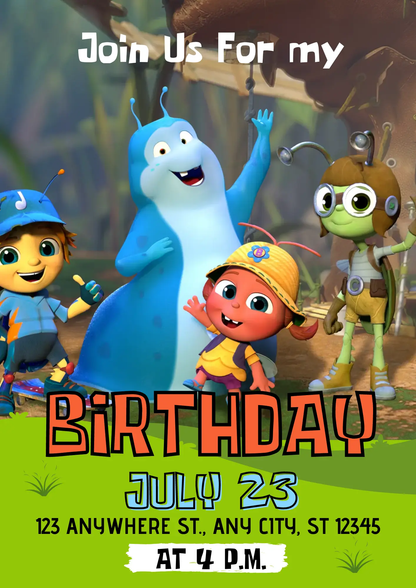 Beat Bugs Birthday Invitation Template - CreativeRino