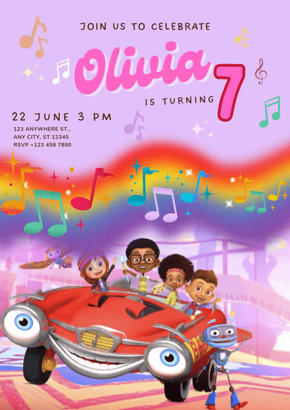 Motown Magic Birthday Invitation Template - CreativeRino