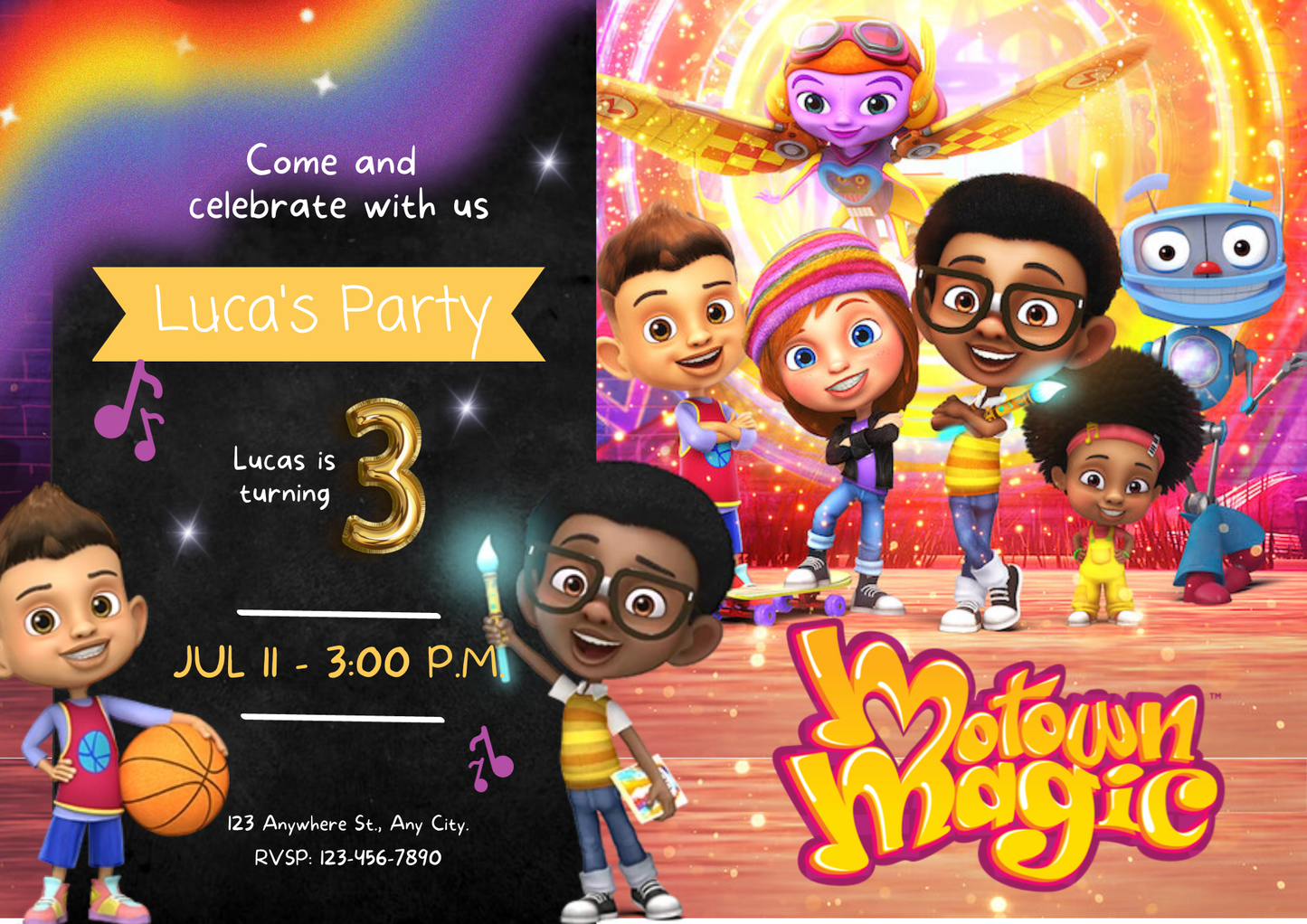 Motown Magic Birthday Invitation Template